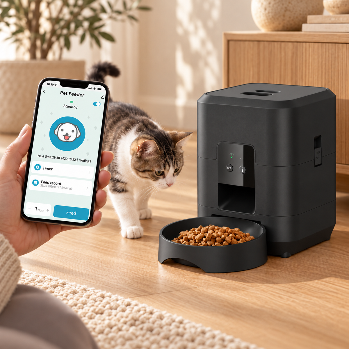 Pace automatic pet feeder — app black